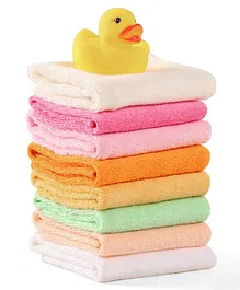 Ben Benny Terry Hand & Face Wash Clothes with Duck Toy L 23 x B 23 cm Pack of 8 - Multicolour
