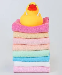 Ben Benny Terry Hand & Face Wash Clothes with Duck Toy L 23 x B 23 cm Pack of 8 - Multicolour