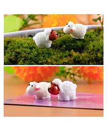 Chocozone Pack of 18 Cute Sheep Miniatures Garden Decoration Items Indoor Garden Landscape Decor - Black & White