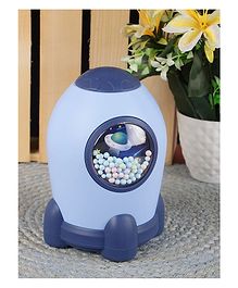 Passion Petals Rocket Money Saving Plastic Coin Bank with Lock -LightBlue