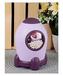 Passion Petals Rocket Money Saving Plastic Coin Bank with Lock - Purple