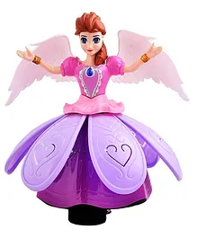 Zyamalox Angel Girl Dancing Doll Princess Musical 360 Degree Rotating Angel Girl Flashing Lights with Music Sound Toy for Kids (Multi Color)