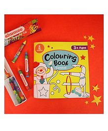 Shumee Carnival Coloring book and Organic Crayon Kit (3+ years)- Multicolor- 1 coloring book and 6 crayons.