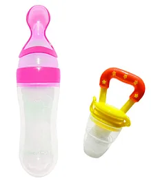 Vparents food Feeding Spoon with Squeezy food Grade Silicone Feeder bottle  For Infant Baby - 90ml