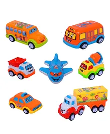 VELLIQUE Pull Back Unbreakable Toys Vehicles Set (Color may vary)
