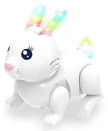 VELLIQUE Easter Bunny Jumping Hopping Rabbit Pet Electronic Walking Toy for Kids- White