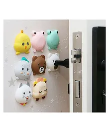 KolorFish Soft Rubber Cute Animal Pattern for Protecting Wall Door Stopper Multicolor - 8 Pcs
