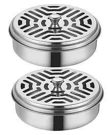 KolorFish Portable Mosquito Coil Holder, Mosquito Incense Box Sandalwood Holder with Handle Fireproof Incense Burner for Home Office Camping (Pack of 2)