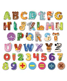 Mini Leaves Magnetic Fridge Magnets  Numbers and Alphabet Letters- 41 Pieces