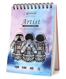Sundaram A5 Sized Astronaut Print Drawing Book - 100 Pages