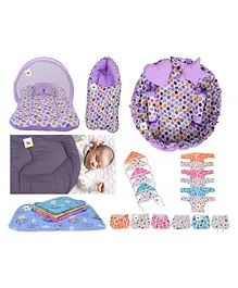 Toddylon Baby Products All New Born Combo Bedding with Clothing Set - Purple