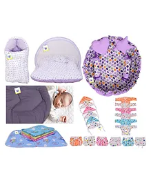 Toddylon New Born Baby Gifts Pack Bedding & Clothing Set - Purple