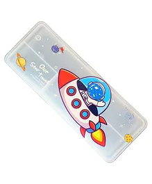 KARBD Translucent Double Sided Plastic Geometry Pencil Box Our Star Travel Design - Multicolour