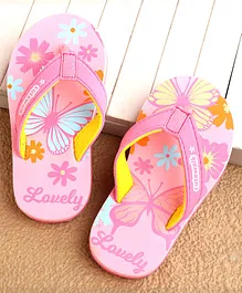 Cute Walk by Babyhug Slip On Butterfly Printed Flip Flop - Pink