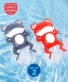 Play Nation Premium Wind Up Swimming Frog Toy- Pack of 2| Bathtub Floating Frog Water Toys for 6 Months+ Kids| Pre-School Toys for Kids| Gifting Toy| BIS Certified