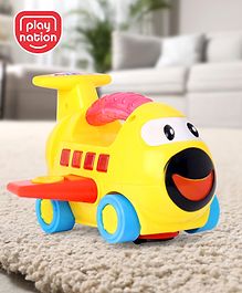 Play Nation Bump & Go Musical Plane with LED & Lights - Yellow & Red