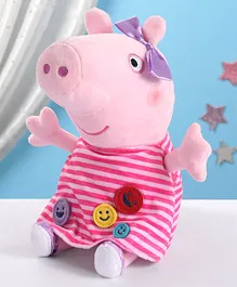 Peppa  Pig Red Stripe Plush Soft Toy Pink - Height 30 cm