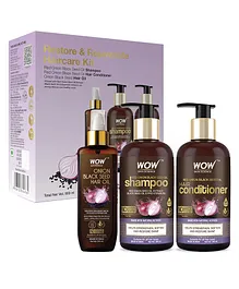WOW Skin Science Onion Black Seed Oil Ultimate Hair Care Kit Shampoo & Hair Conditioner with Hair Oil - 800 ml