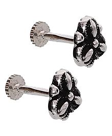 Eloish 92.5 Sterling Silver Small Flower Studs Back Push Style Earrings for Girls Silver Ornaments - 0.100 g