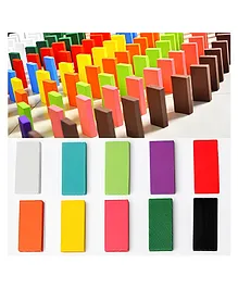 Smartcraft 100 Pieces 12 Colors Wooden Standard Competition Domino Children Early Educational Toys - Multicolour