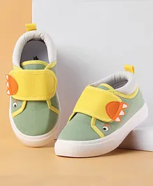 Cute Walk by Babyhug Slip On Casual Shoes with Velcro Closure - Green & Yellow
