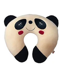 Ultra Soft Panda Neck Cushion Pillow - Black And Peach