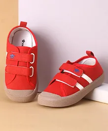 Cute Walk by Babyhug Solid Colour Casual Shoes with Velcro Closure - Red