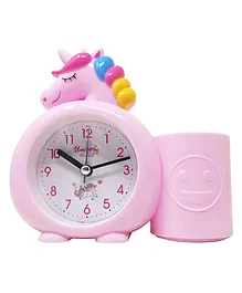 New Pinch  Unicorn Alarm Table Clock with Pencil Stand - Pink