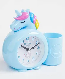New Pinch  Unicorn Alarm Table Clock with Pencil Stand - Blue