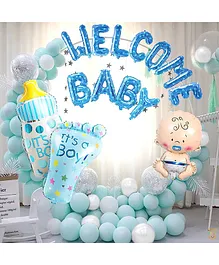 Bubble Trouble Baby Boy Welcome Decoration Kit For Home Blue - 44 Pcs