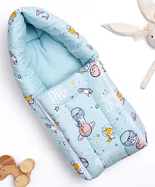 Haus & kinder Cotton Carrier Nest cum Sleeping Bag  Spacewalk -Blue