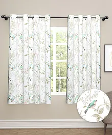 Haus & kinder Satin Black Out Forever Spring Window Curtain - (Pack of 2  4 X 5 Feet  Chrome Eyelets)