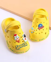 Cute Walk by Babyhug Slip On Clogs Rocket Applique - Yellow