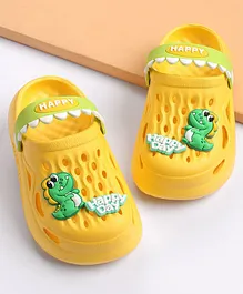 Cute Walk by Babyhug Slip on Clogs with Back Strap Croc Appplique - Yellow