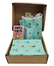 Cute Cactus  Gift Set with Happy Earth Floral  Soap- Multicolor