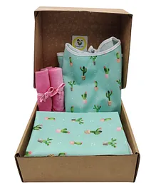 Cute Cactus Gift Set with Super Soft Wipes Set- Multicolor