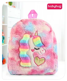 Babyhug Unicorn Soft Fur Bag Pink - Height 12.9 Inch