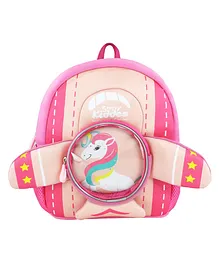 Smily Kiddos Go Out Backpack  Unicorn Theme Pink - Height 3.9 Inches