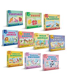 Little Berry Baby's First Jigsaw Puzzle All-in-one Set of 10 for Kids - Fun & Educational Puzzles - 15 Puzzle Pieces Each