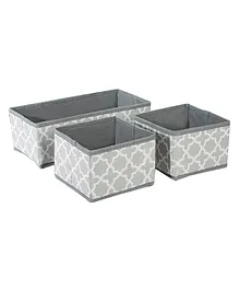 House of Quirk Fabric Storage Box Set of 3 Closet Dresser Drawer Organizer, Containers Divider With Drawers Pack of 1  - Grey