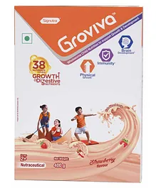 Groviva Wholesome Nutrition for Growth & Development Supplement  Strawberry Flavour BIB - 400 g