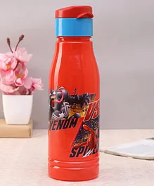 Marvel Venom Vs. Spiderman Themed Water Bottle With Flip Top Open Red & Blue - 600 ml