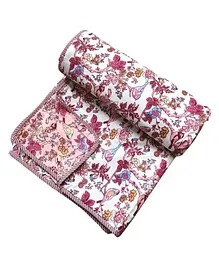Aashirwad Reversible 3 Layered Pure Cotton Printed Single Bed Dohar Blanket - MultiColor