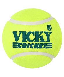 Vicky Yellow Tennis Cricket Ball Light Multipurpose Design & Durable Rubber Green - Pack of 6