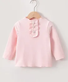 Kookie Kids Full Sleeves Winter Top Solid Color - Pink