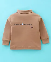 CUCUMBER Interlock Full Sleeves Text Print T-Shirt - Beige
