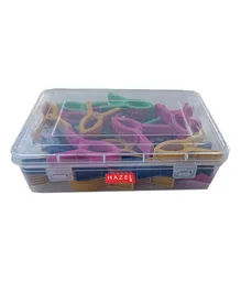 HAZEL Plastic Cloth Clips for Drying Clothes with Container set of 30 - Multi Color