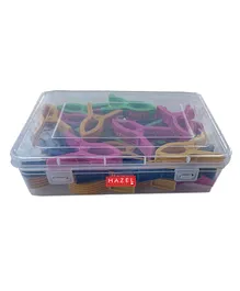 HAZEL Plastic Cloth Clips for Drying Clothes with Container set of 50 - Multi Color