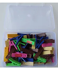 HAZEL Plastic Cloth Clips for Drying Clothes with Container set of 50 - Multi Color