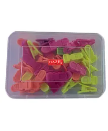 HAZEL Plastic Cloth Clips for Drying Clothes with Container set of 40 - Multi Color